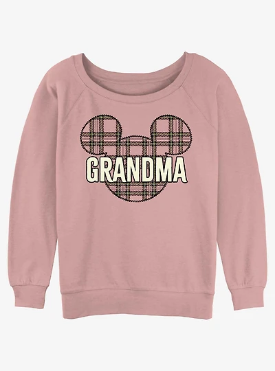 Disney Mickey Mouse Grandma pattern Girls Slouchy Sweatshirt