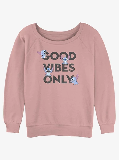 Disney Lilo & Stitch Good Vibes Girls Slouchy Sweatshirt