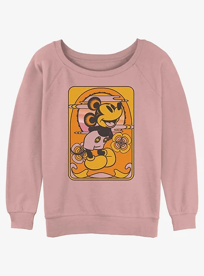 Disney Mickey Mouse Sunset Mickey Girls Slouchy Sweatshirt