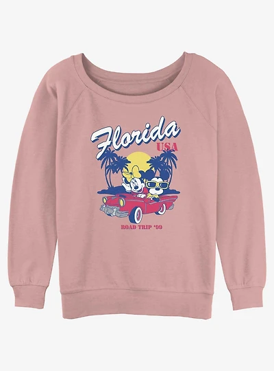 Disney Mickey Mouse & Minnie Mouse Road Trip Girls Slouchy Sweatshirt