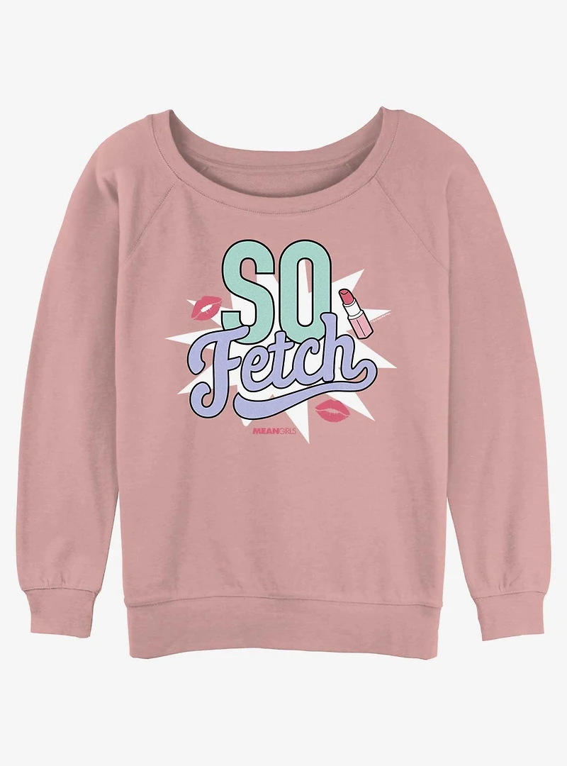 Mean Girls So Fetch Kisses Girls Slouchy Sweatshirt