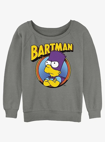 The Simpsons Bartman Circle Girls Slouchy Sweatshirt