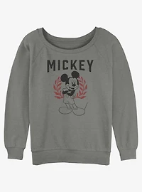 Disney Mickey Mouse Collegiate Girls Slouchy Sweatshirt