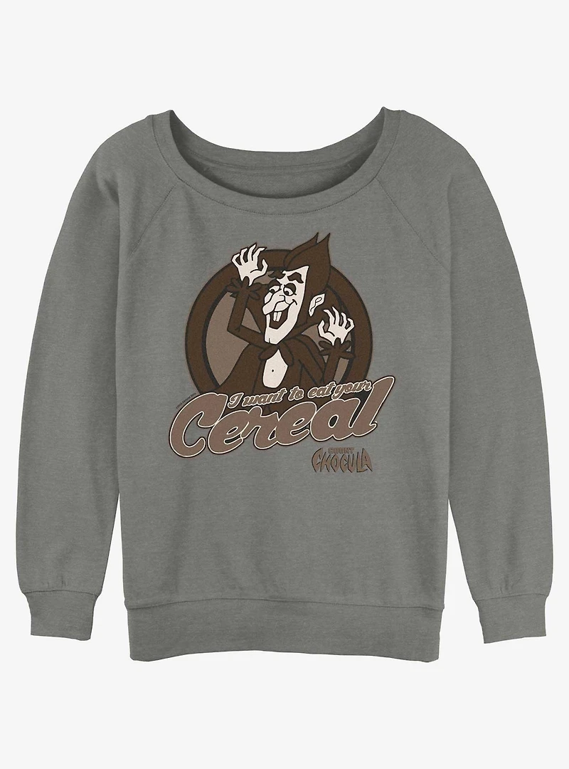 Count Chocula Cereal Biter Womens Slouchy Sweatshirt