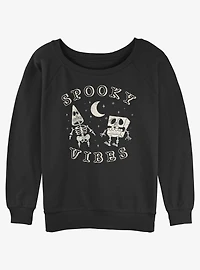 SpongeBob SquarePants Spooky Vibes Womens Slouchy Sweatshirt