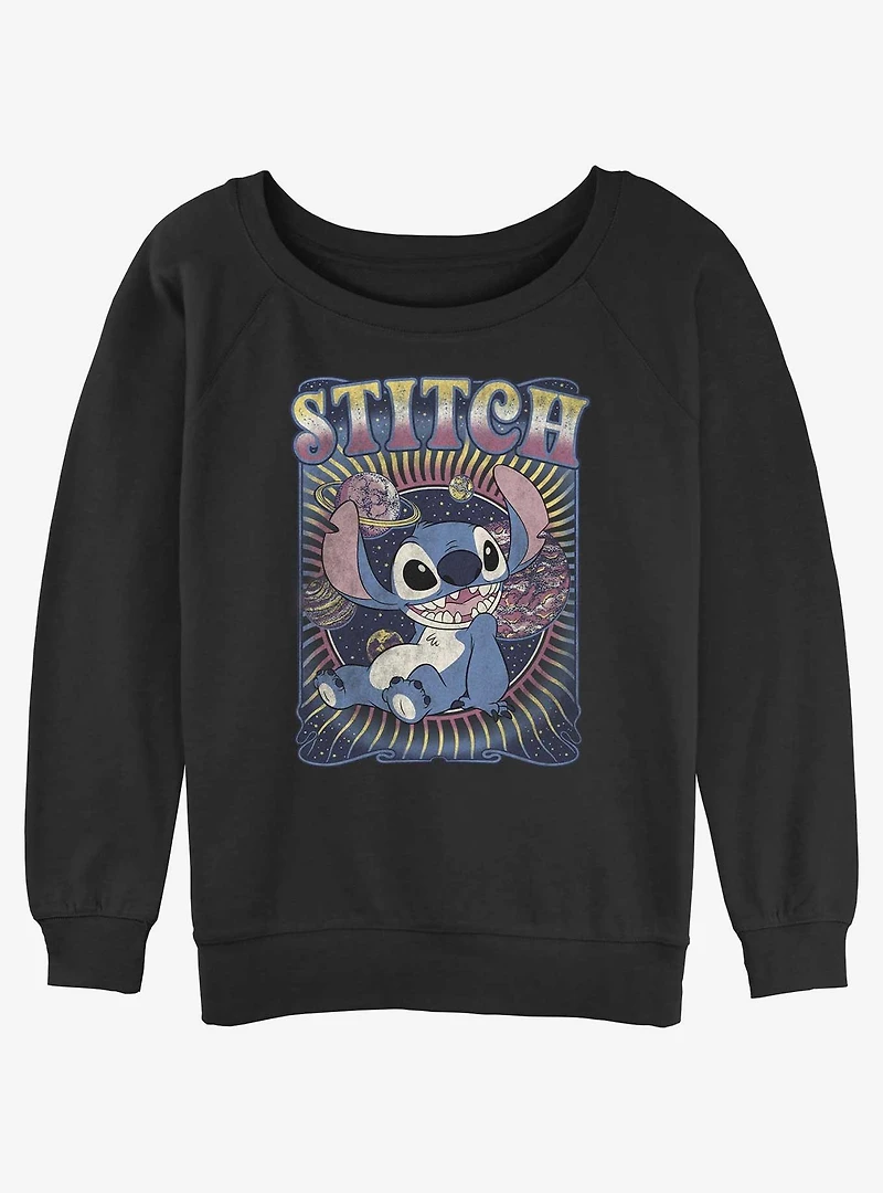 Disney Lilo & Stitch Groovy Womens Slouchy Sweatshirt
