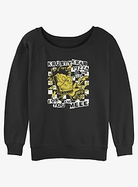 SpongeBob SquarePants Punk Krusty Krab Pizza Womens Slouchy Sweatshirt