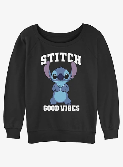 Disney Lilo & Stitch Good Vibes Womens Slouchy Sweatshirt