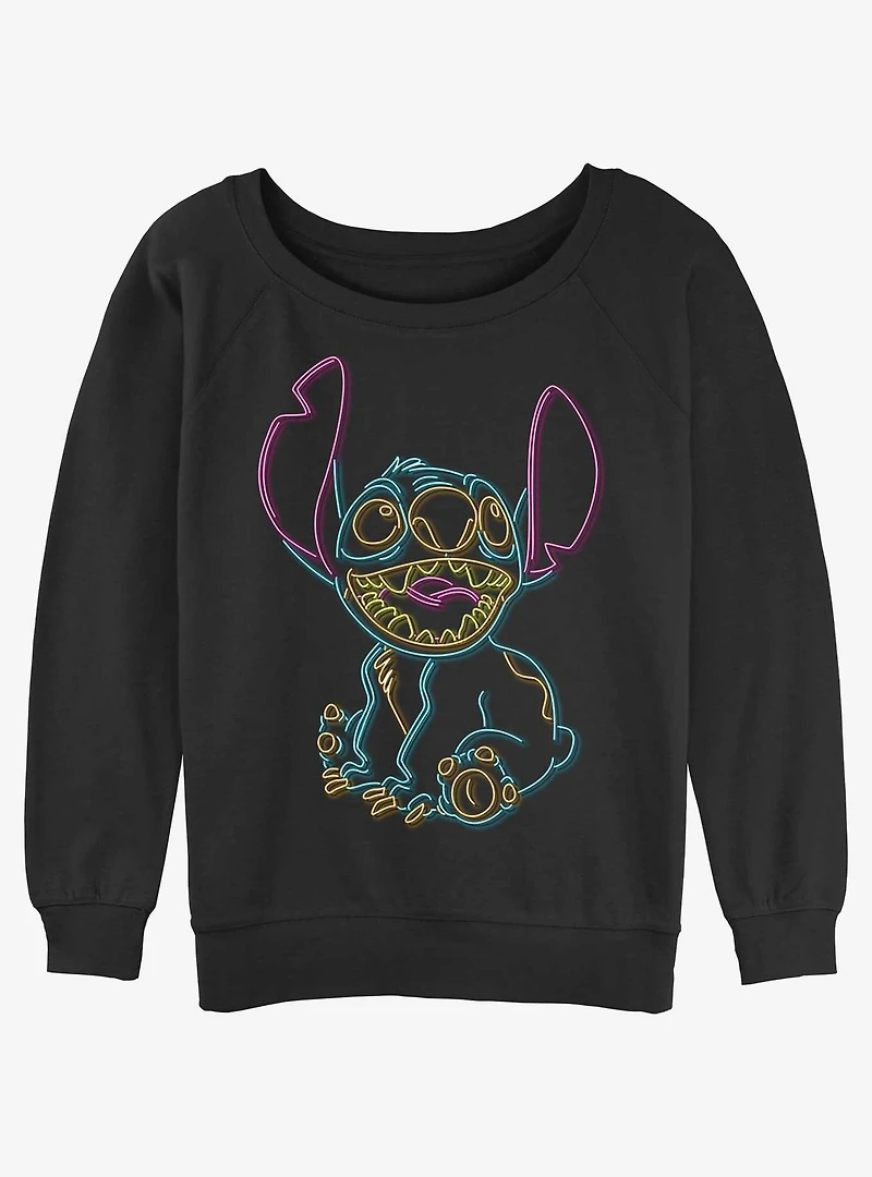 Disney Lilo & Stitch Color lines Womens Slouchy Sweatshirt