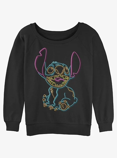 Disney Lilo & Stitch Color lines Womens Slouchy Sweatshirt