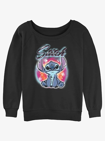 Disney Lilo & Stitch Brush Style Womens Slouchy Sweatshirt