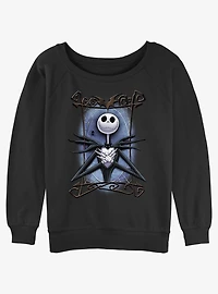 Disney Nightmare Before Christmas Framed Jack Womens Slouchy Sweatshirt