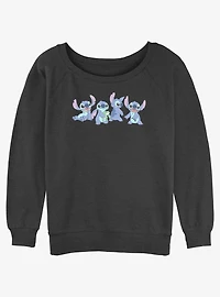 Disney Lilo & Stitch Pose Line Womens Slouchy Sweatshirt