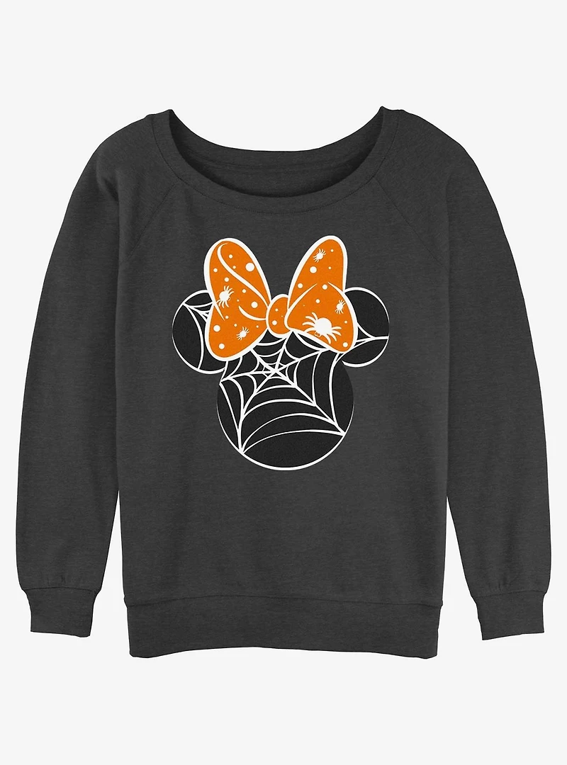 Disney Minnie Mouse Webs Womens Slouchy Sweatshirt