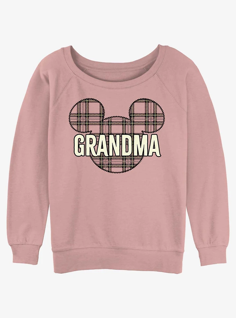 Disney Mickey Mouse Grandma pattern Womens Slouchy Sweatshirt