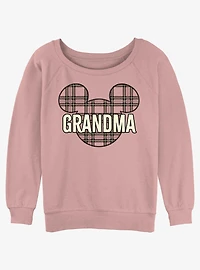 Disney Mickey Mouse Grandma pattern Womens Slouchy Sweatshirt