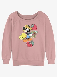 Disney Mickey Mouse Farmer Womens Slouchy Sweatshirt