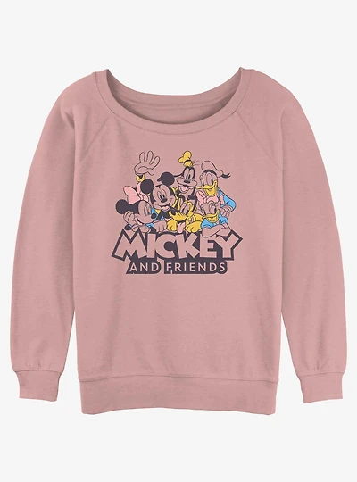 Disney Mickey Mouse & friends simple Womens Slouchy Sweatshirt