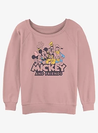 Disney Mickey Mouse & friends simple Womens Slouchy Sweatshirt