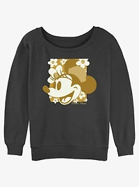 Disney Minnie Mouse Minimal Groovy Womens Slouchy Sweatshirt
