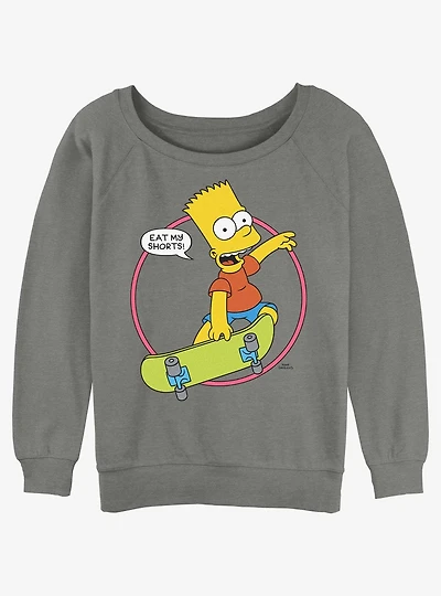 The Simpsons Eat My Shorts Womens Slouchy Sweatshirt