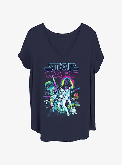 Star Wars Neon Hope Comp Girls T-Shirt Plus Size