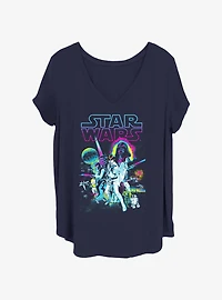 Star Wars Neon Hope Comp Girls T-Shirt Plus Size