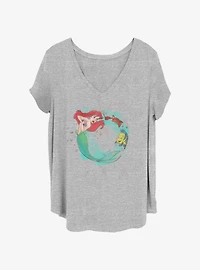 Disney The Little Mermaid Ariel Circle Of Friends Girls T-Shirt Plus Size