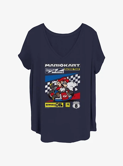 Nintendo Color Kart Checkers Girls T-Shirt Plus Size