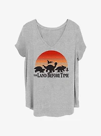 The Land Before Time Sunset Silhouette Girls T-Shirt Plus Size