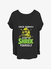 Shrek Check Yourself Before You Shrek Yourself Girls T-Shirt Plus Size