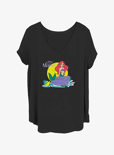 Disney The Little Mermaid Vintage Lil Mermaid Girls T-Shirt Plus Size