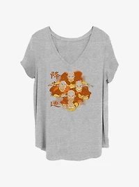 Avatar: The Last Airbender Four Aangs Girls T-Shirt Plus Size