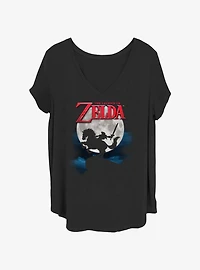 Nintendo Full Moon Silhouette Girls T-Shirt Plus Size