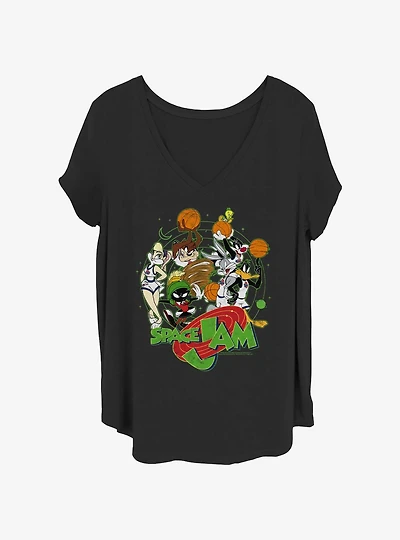 Space Jam Characters In Space Girls T-Shirt Plus Size