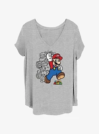 Nintendo Drawn Heroes Girls T-Shirt Plus Size