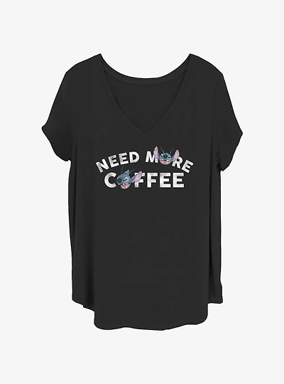 Disney Lilo & Stitch Need More Coffee Girls T-Shirt Plus Size