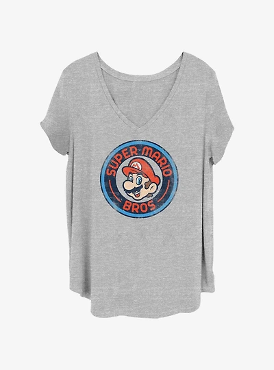 Nintendo Mario Badge Girls T-Shirt Plus Size
