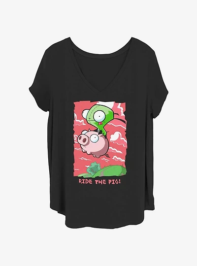 Invader ZIM Ride The Pig Girls T-Shirt Plus Size