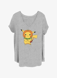 Pokemon Pikachu Pumpkin Hat Girls T-Shirt Plus Size
