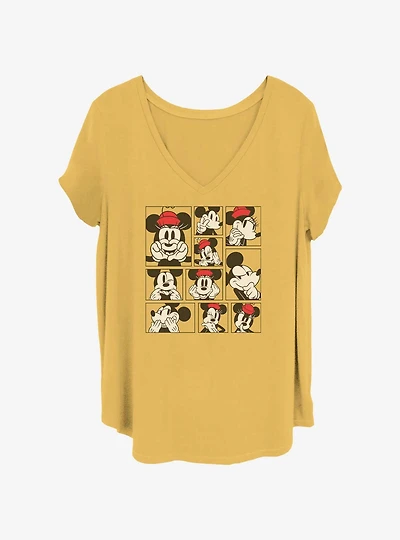 Disney Mickey Mouse & Minnie Mouse Grid Girls T-Shirt Plus Size