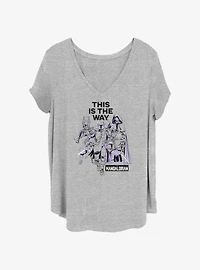 Star Wars The Mandalorian Team Up Girls T-Shirt Plus Size