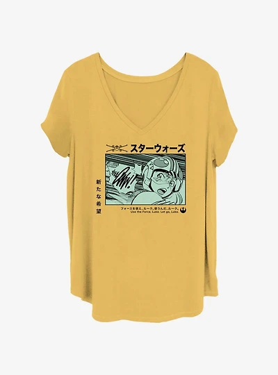 Star Wars Anime Luke Panel Girls T-Shirt Plus Size