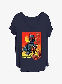 Star Wars Boba Fett Double Shot Girls T-Shirt Plus Size