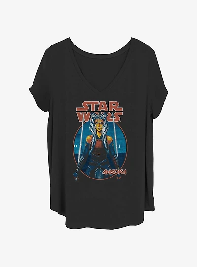 Star Wars Ahsoka Twin Sabers Girls T-Shirt Plus Size