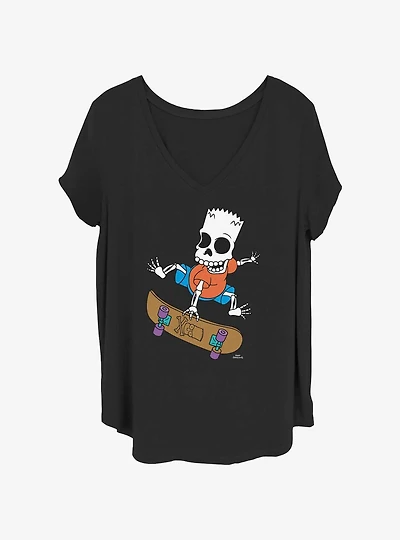 The Simpsons Bartskeleton Skates Girls T-Shirt Plus Size