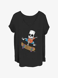 The Simpsons Bartskeleton Skates Girls T-Shirt Plus Size
