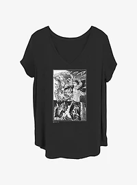 Attack on Titan Eren Manga Collage Girls T-Shirt Plus Size