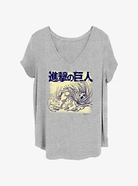 Attack on Titan Founder Titan Overlay Girls T-Shirt Plus Size