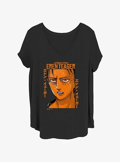 Attack on Titan Eren Textbox Girls T-Shirt Plus Size